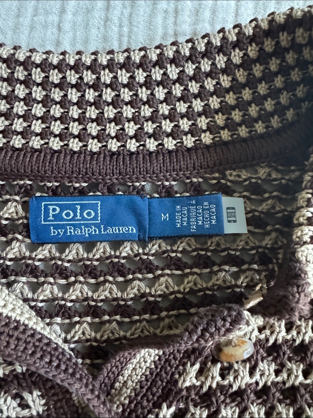 Polo by Ralph Lauren Brown & Cream Striped Knit Polo - Picture 7 of 10